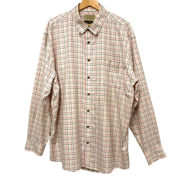 CABELAS Outfitter Series Button Down Plaid Shirt Long Sleeve Mens 2XL Tall - Picture 1 of 7